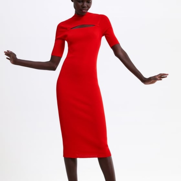 Zara Dresses & Skirts - ZARA cut-out knit midi dress